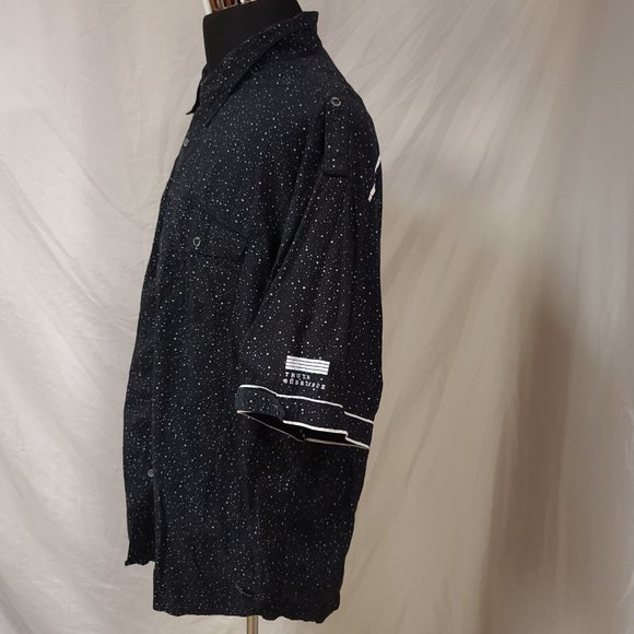 Truth Substance Common Sense Mens 4X Black Polka Dot Short Sleeve Shirt - Picture 6 of 12